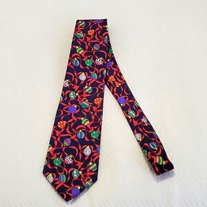 Vintage Alynn Neckwear Tie 100% Silk- Christmas Ornaments